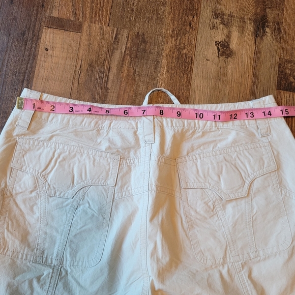 90s Y2K Together Off White Embellished Cargo Style Straight Leg Pants - Picture 7 of 9